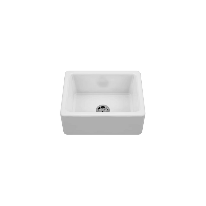 Prochef Single Bowl Farmhouse Kitchen Sink ProTerra M125 Fireclay - 20-5/8" X 14-3/4" X 9"