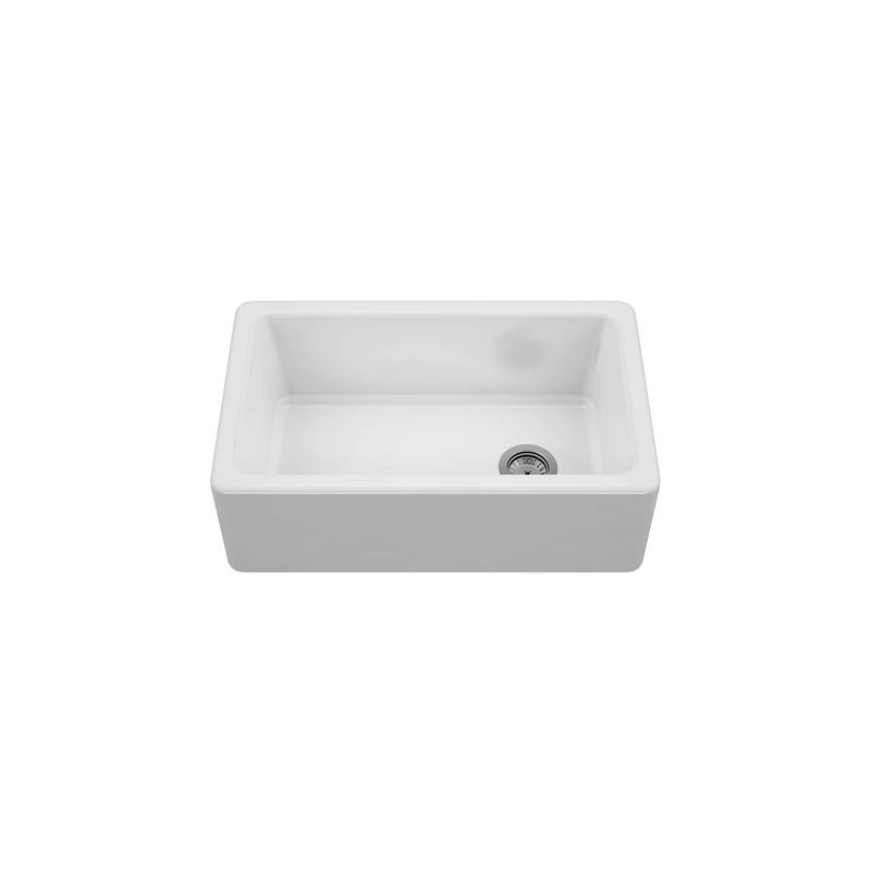 Prochef Single Bowl Farmhouse Kitchen Sink ProTerra M125 Fireclay - 26-5/8" X 14-3/4" X 9"