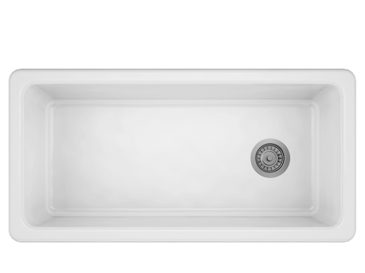 Prochef Single Bowl Farmhouse Kitchen Sink ProTerra M125 Fireclay - 32-5/8" X 14-3/4" X 9"