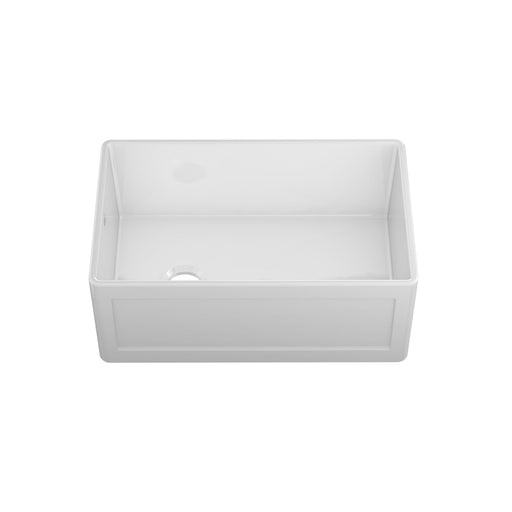 Prochef Single Bowl Reversible Farmhouse Kitchen Sink ProTerra M40 White Fireclay - 28 1/4" x 17 1/2" x 10"