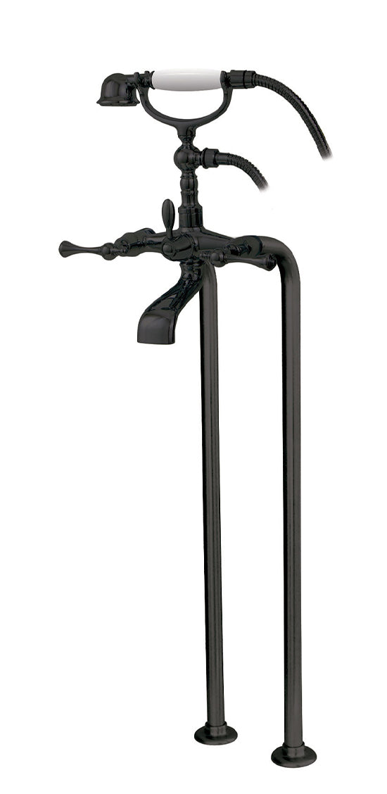 AQUABRASS 7386 REGENCY CRADLE TUB FILLER WITH HANDSHOWER & FLOOR RISERS