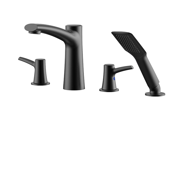 AQUABRASS 18018 FOLIA 4 PCE DECKMOUNT TUB FILLER WITH HANDSHOWER