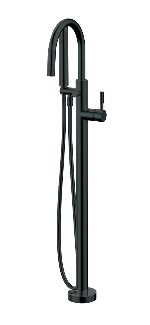AQUABRASS 27N84 GEO FLOORMOUNT TUB FILLER WITH HANDSHOWER