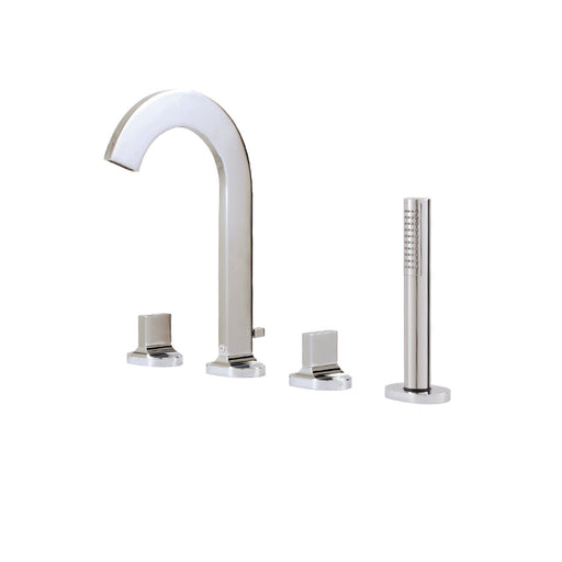 AQUABRASS 39518 CUT 4PCE D/MOUNT TUB FILLER WITH HANDSHOWER