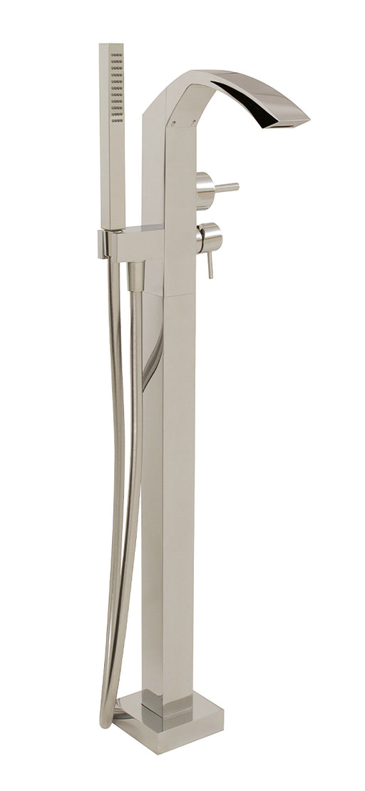 AQUABRASS 616N85 ETNA FLOORMOUNT TUB FILLER WITH HANDSHOWER - TRIM ONLY