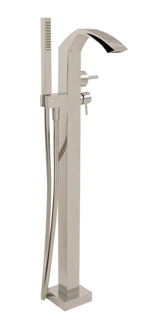 AQUABRASS 617N85 ETNA CRYSTAL FLOORMOUNT TUB FILLER WITH HANDSHOWER - TRIM ONLY