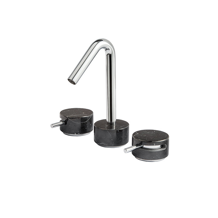 AQUABRASS CL16 MARMO WIDESPREAD FAUCET 8"CC - BLACK