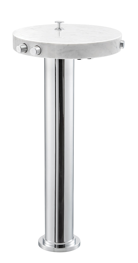 AQUABRASS CL85 MARMO FLOORMOUNT TUBFILLER WITH HANDSHOWER - WHITE