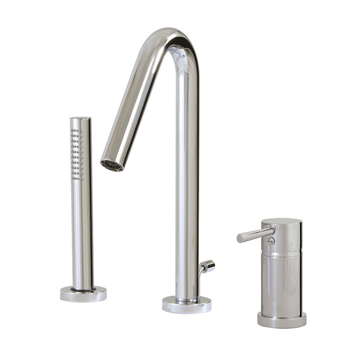 AQUABRASS X7513 XROUND 3 PCE TUB FILLER FAUCET - PRESSURE BALANCE