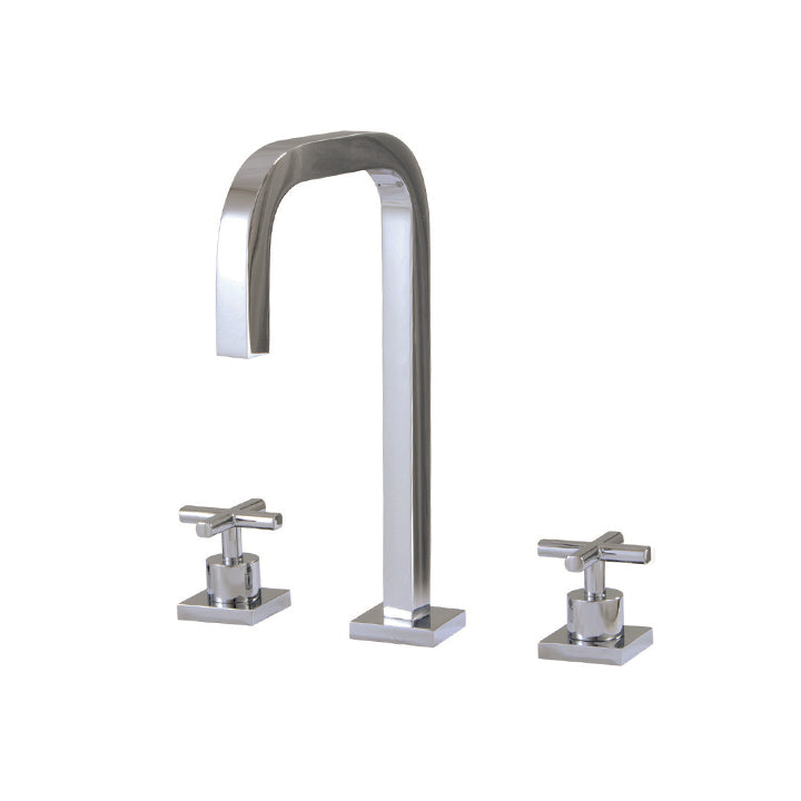 AQUABRASS X7616 XSQUARE WIDESPREAD LAV FAUCET 8"CC