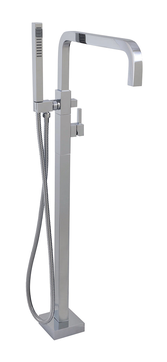 AQUABRASS X76N95 XSQUARE FLOORMOUNT TUB FILLER - TRIM ONLY