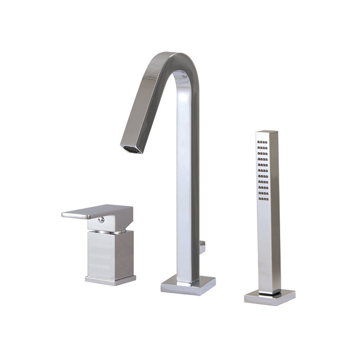 AQUABRASS X7713 XSQUARE 3 PCE TUB FILLER FAUCET - PRESSURE BALANCE
