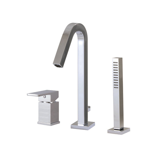 AQUABRASS X7713 XSQUARE 3 PCE TUB FILLER FAUCET - PRESSURE BALANCE