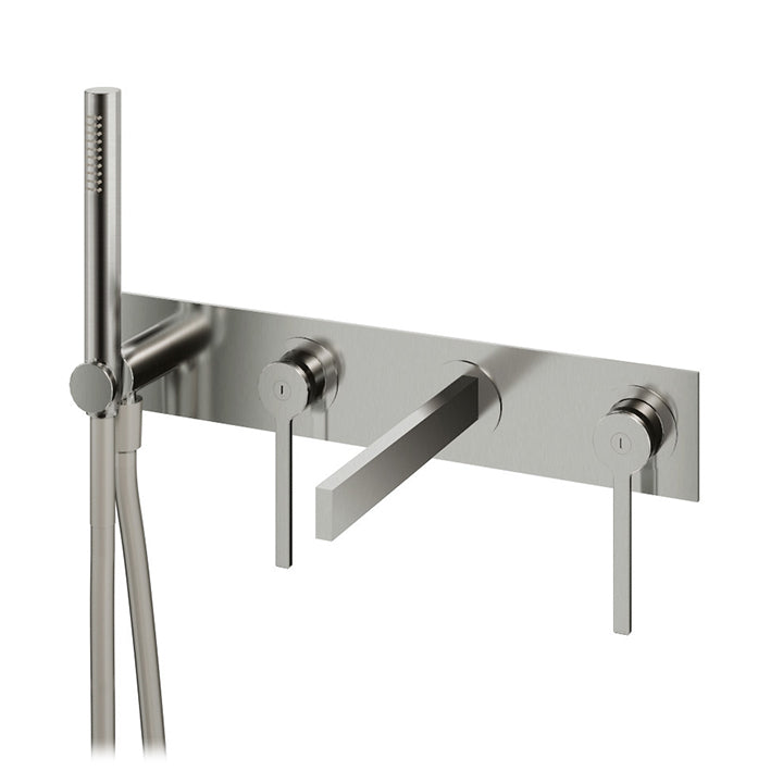 AQUABRASS 51N04 TIME WALLMOUNT TUB FILLER WITH HANDSHOWER