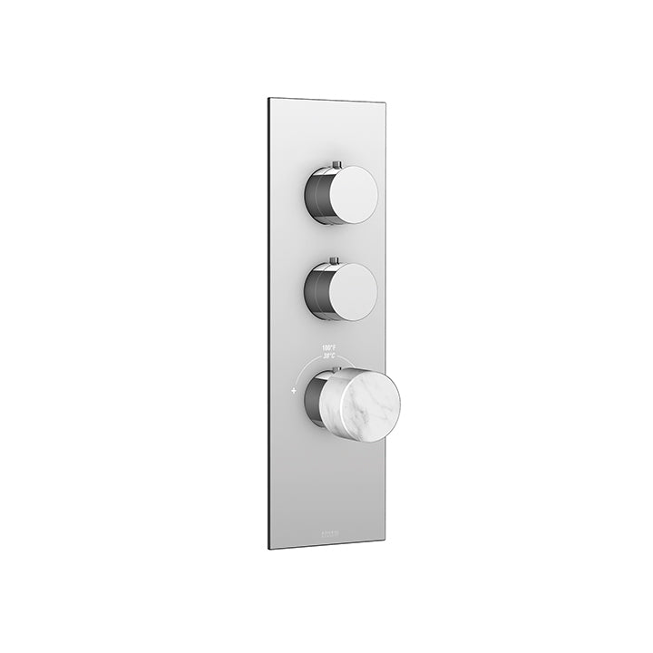 AQUABRASS SRM02 MARMO TRIM SET - WHITE - T12002 VALVE