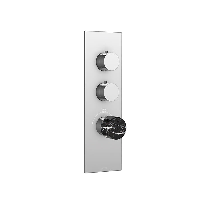 AQUABRASS SRM02 MARMO TRIM SET - BLACK - T12002 VALVE