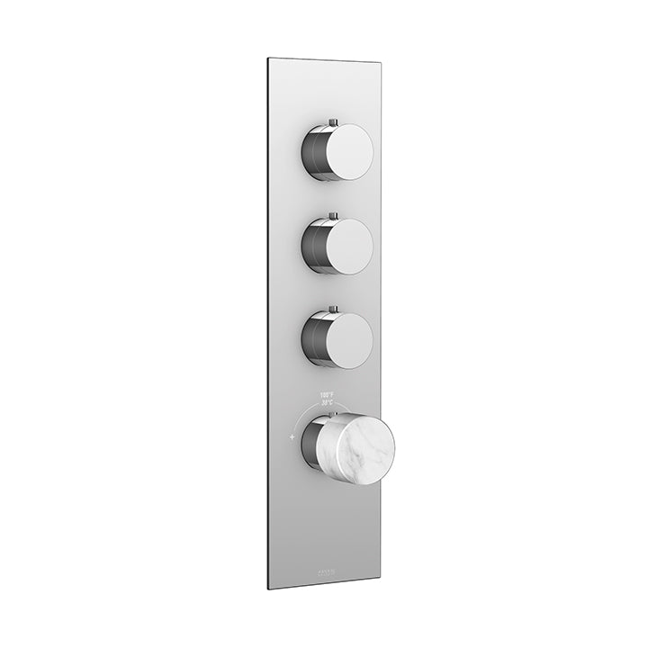 AQUABRASS SRM03 MARMO TRIM SET - WHITE - T12003 VALVE