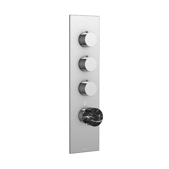 AQUABRASS SRM03 MARMO TRIM SET - BLACK - T12003 VALVE