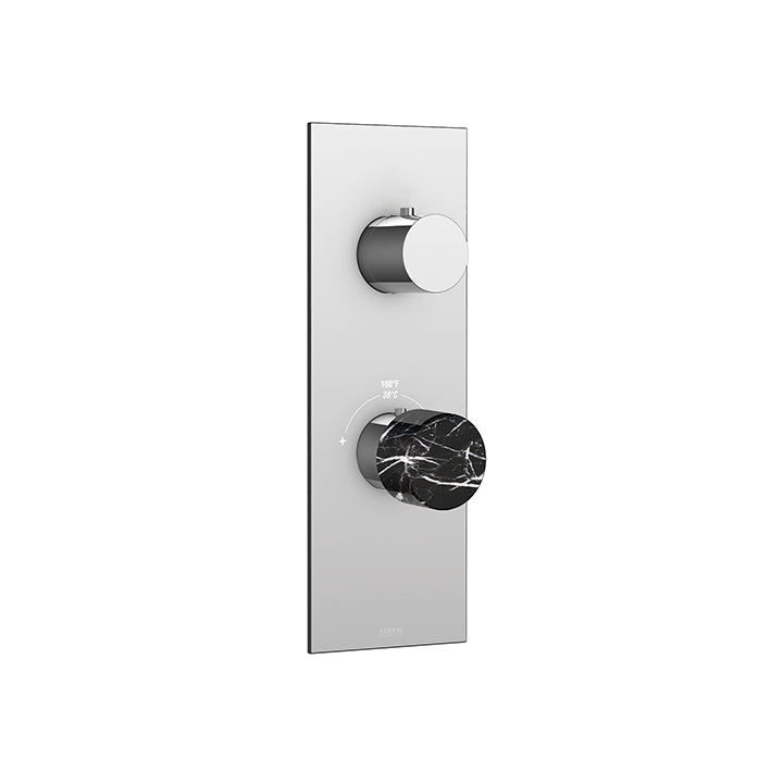 AQUABRASS SRM22 MARMO TRIM SET - BLACK -2 WAY SHARED - T12123 VALVE