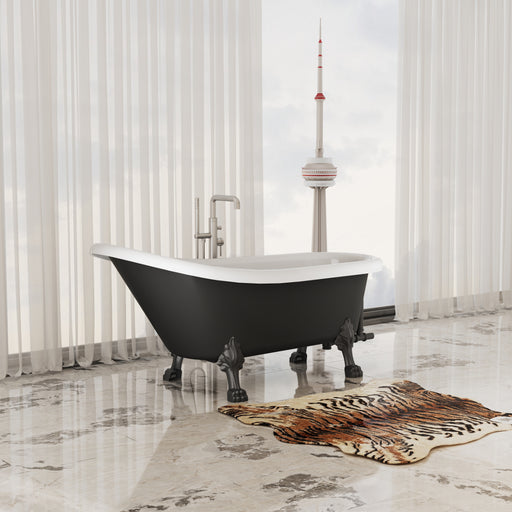 Virta Victoria 67" Freestanding Acrylic Bathtub in a Black Finish