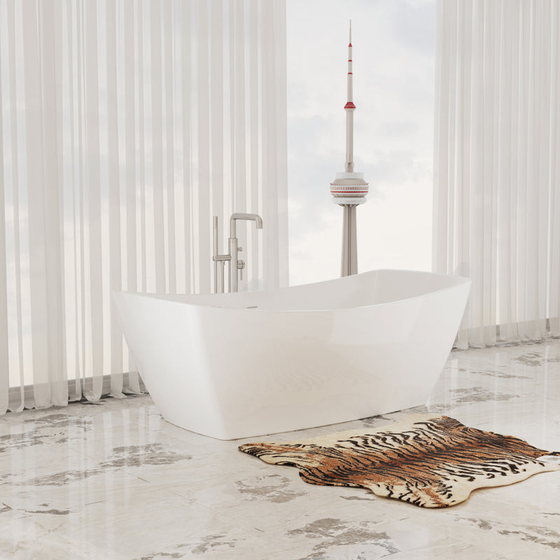 Virta Venice Stone Freestanding Stone 63" Bathtub