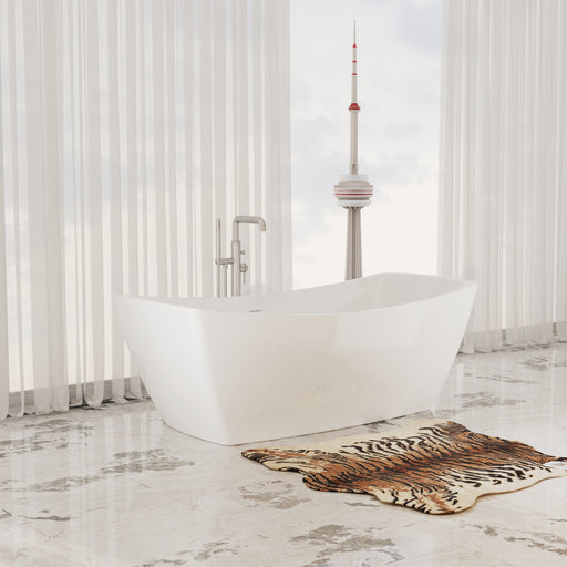 Virta Venice Stone Freestanding Stone 63" Bathtub