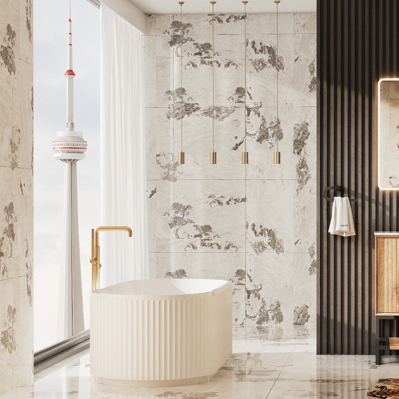 Virta Vibrato Freestanding Stone 67" Bathtub