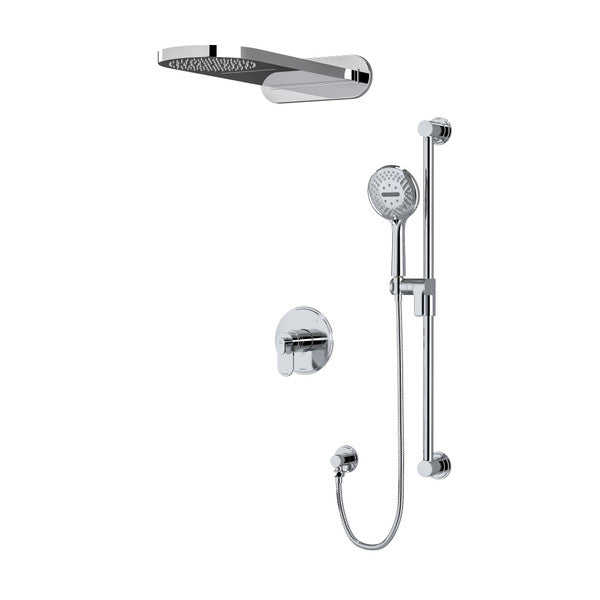 Riobel Arca 3-Way Shower System with Hand Shower Rail and Rain and Cascade Shower Head KIT2745AA