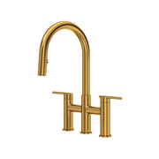 Riobel Lateral LT400 Bridge Pull-Down Kitchen Faucet With C-Spout