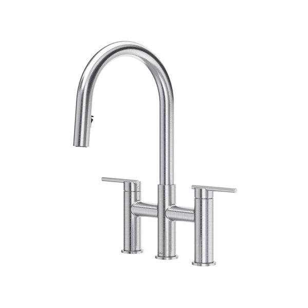 Riobel Lateral LT400 Bridge Pull-Down Kitchen Faucet With C-Spout
