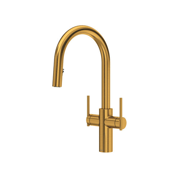 Riobel Lateral LT801 Two Handle Pull-Down Kitchen Faucet With C-Spout