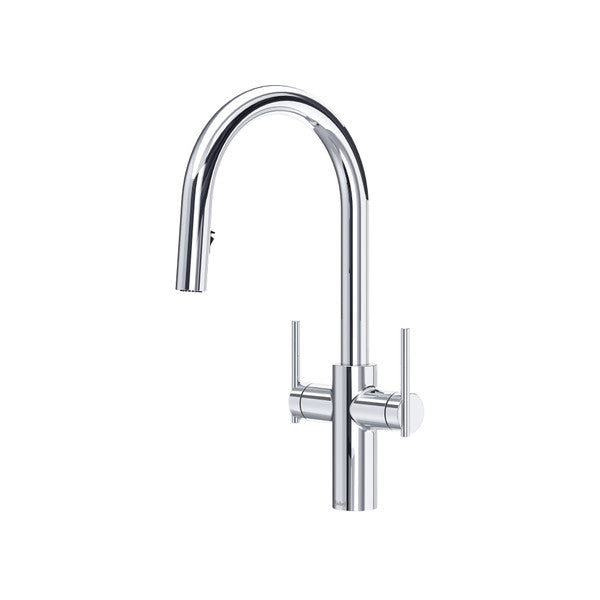 Riobel Lateral LT801 Two Handle Pull-Down Kitchen Faucet With C-Spout