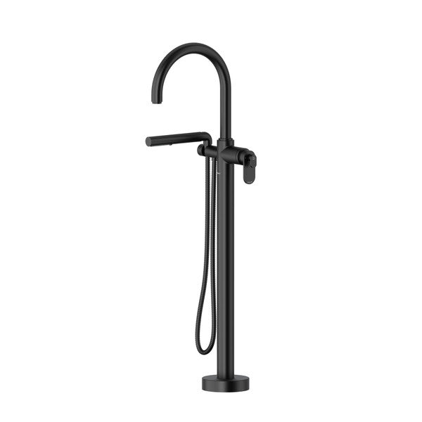 Riobel Arca TAA39 2-Way Type T - Thermostatic Coaxial Floor-Mount Tub Filler With Handshower Trim (Without Rough-in)