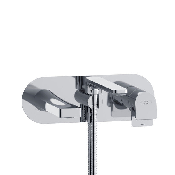 Riobel Ode TOD21 Wall Mount Type T/P - Thermo/Pressure Balance Coaxial Tub Filler Trim With Handshower
