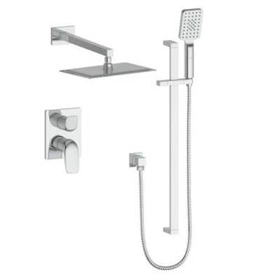 Vogt SET.AU.210.214 Antau 2-Way PB Set - Rainhead and Handheld - 4" Ceiling Arm