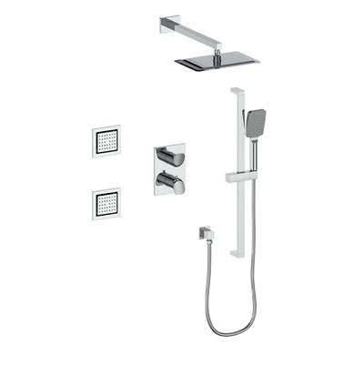 Vogt SET.AU.320.714 Antau 3-Way TH Shower Set with Body Jets - 4" Ceiling Arm