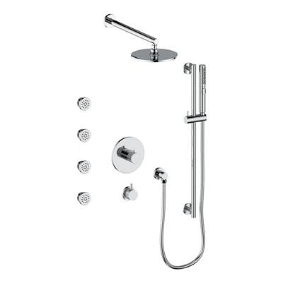 Vogt SET.DA.141.814 Drava 3 / 4" TH Shower Set with Exposed Body Jets - 4" Ceiling Arm