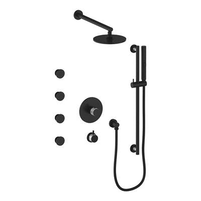 Vogt SET.DA.141.818 Drava 3 / 4" TH Shower Set with Exposed Body Jets - 8" Ceiling Arm