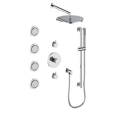 Vogt SET.DA.142.938 Drava 3 / 4" TH Shower Set with In-Wall Body Jets - 8" Ceiling Arm