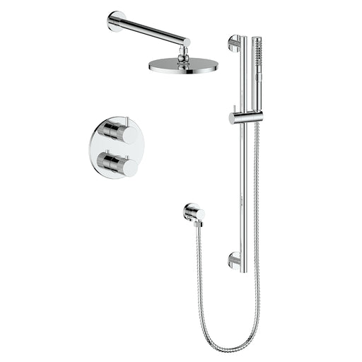 Vogt SET.DA.220.214 Drava 2-Way TH Set - Rainhead and Handheld - 4" Ceiling Arm