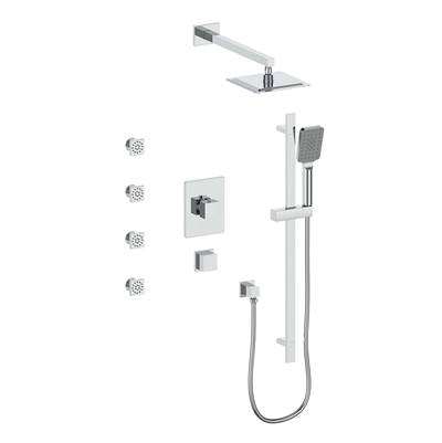 Vogt SET.KG.141.818 Kapfenberg 3 / 4" TH Shower System with Exposed Body Jets - 8" Ceiling Arm