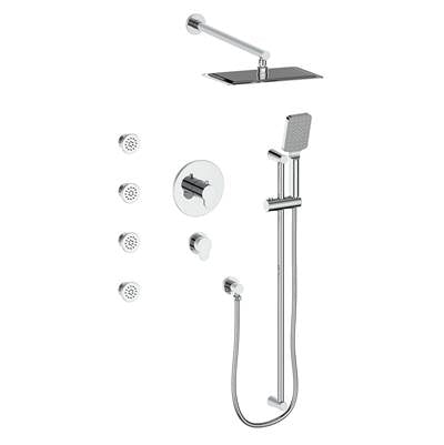 Vogt SET.LN.141.814 Lusten 3 / 4" TH Shower Set with Exposed Body Jets - 4" Ceiling Arm