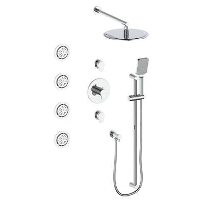 Vogt SET.LN.142.934 Lusten 3 / 4" TH Shower Set with In-Wall Body Jets - 4" Ceiling Arm