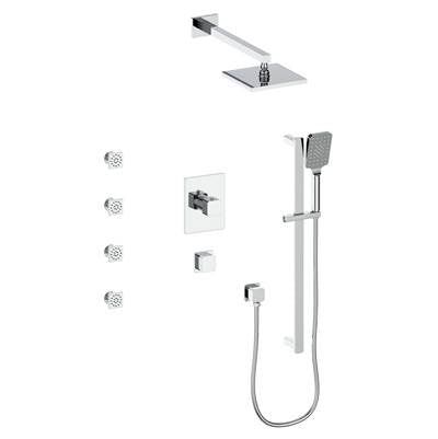 Vogt SET.NU.141.814 Niveau 3 / 4" TH Shower Set with Exposed Body Jets - 4" Ceiling Arm