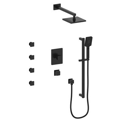 Vogt SET.NU.141.814 Niveau 3 / 4" TH Shower Set with Exposed Body Jets - 4" Ceiling Arm