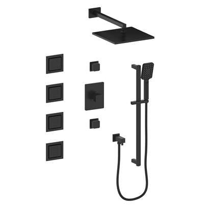 Vogt SET.NU.142.938 Niveau 3 / 4" TH Shower Set with In-Wall Body Jets - 8" Ceiling Arm