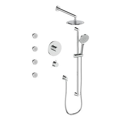 Vogt SET.WL.141.814 Worgl 3 / 4" TH Shower System with Exposed Body Jets - 4" Ceiling Arm