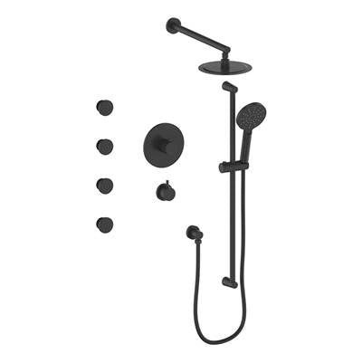 Vogt SET.WL.141.814 Worgl 3 / 4" TH Shower System with Exposed Body Jets - 4" Ceiling Arm