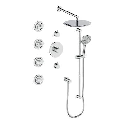 Vogt SET.WL.142.938 Worgl 3 / 4" TH Shower System with In-Wall Body Jets - 8" Ceiling Arm