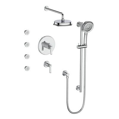 Vogt SET.Z1.141.814 Zehn 3 / 4" TH Set with Exposed Jets - 4" Ceiling Arm